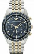 Emporio Armani AR6088 Men's Two Tone Quartz Chronograph Watch