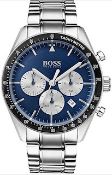 Hugo Boss 1513630 Men's Trophy Blue Dial Silver Bracelet Chronograph Watch