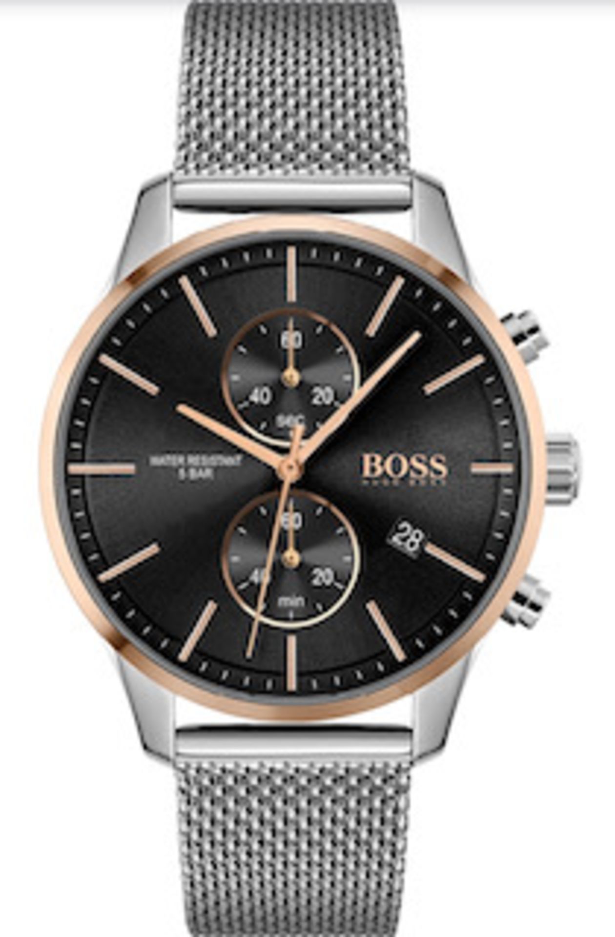 Hugo Boss 1513805 Men's Associate Stainless Steel Mesh Band Chronograph Watch