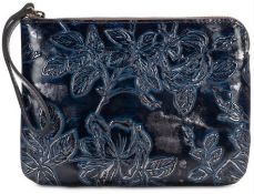 Patricia Nash Bark Leaves Cassini Wristlet Colour Navy RRP £66