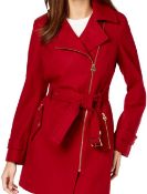 Michael Kors Michael Asymmetrical Belted Coat Size - XL Red RRP £225