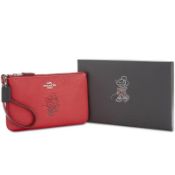 Coach Box Program Minnie Motif Small Wristlet Disney (Dk/1941) Colour Red RRP £95