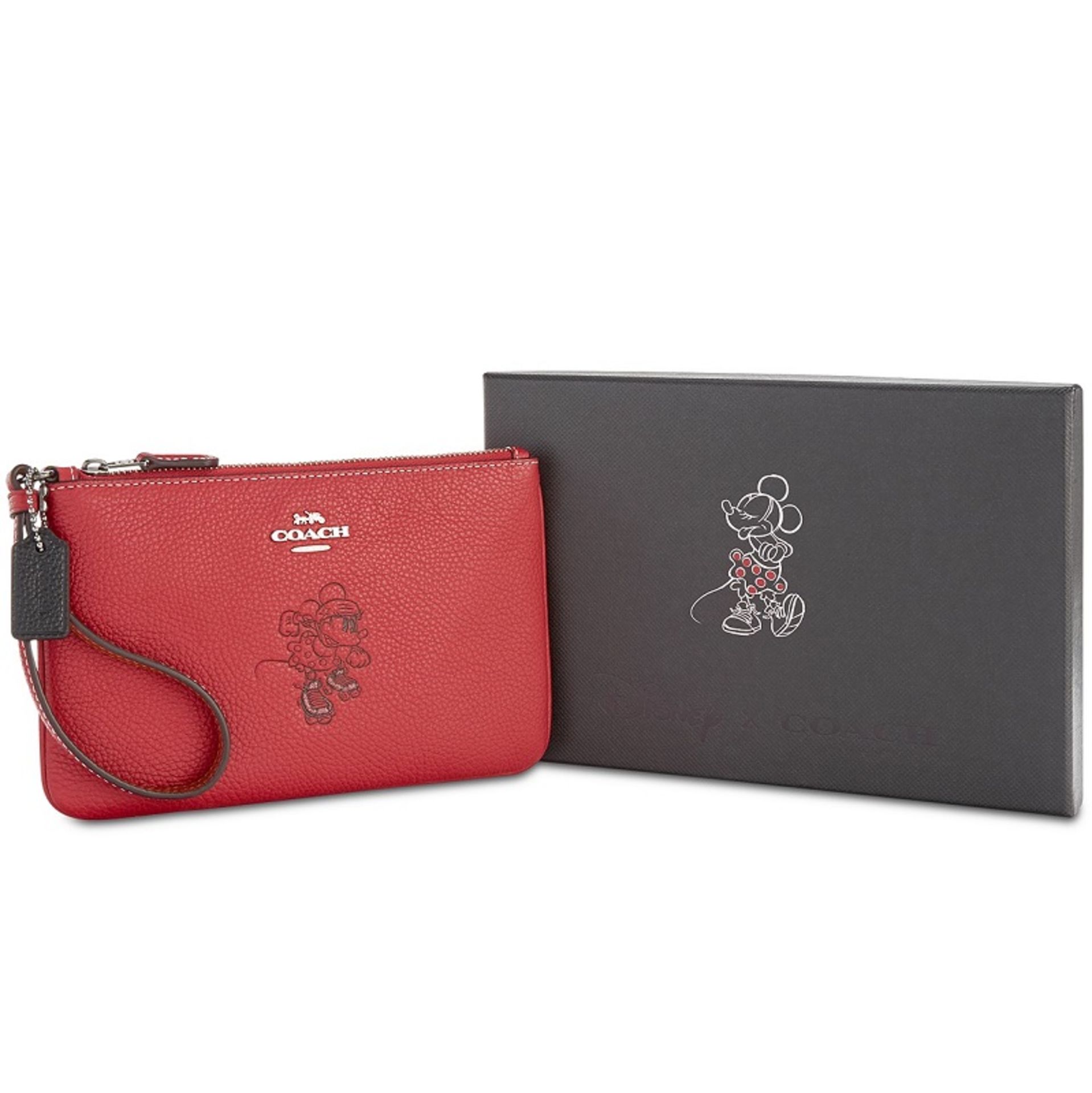 Coach Box Program Minnie Motif Small Wristlet Disney (Dk/1941) Colour Red RRP £95