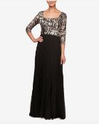 Alex Evenings Petite Embroidered-Bodice Evening Gown UK 16 Colour Black Multi RRP £249