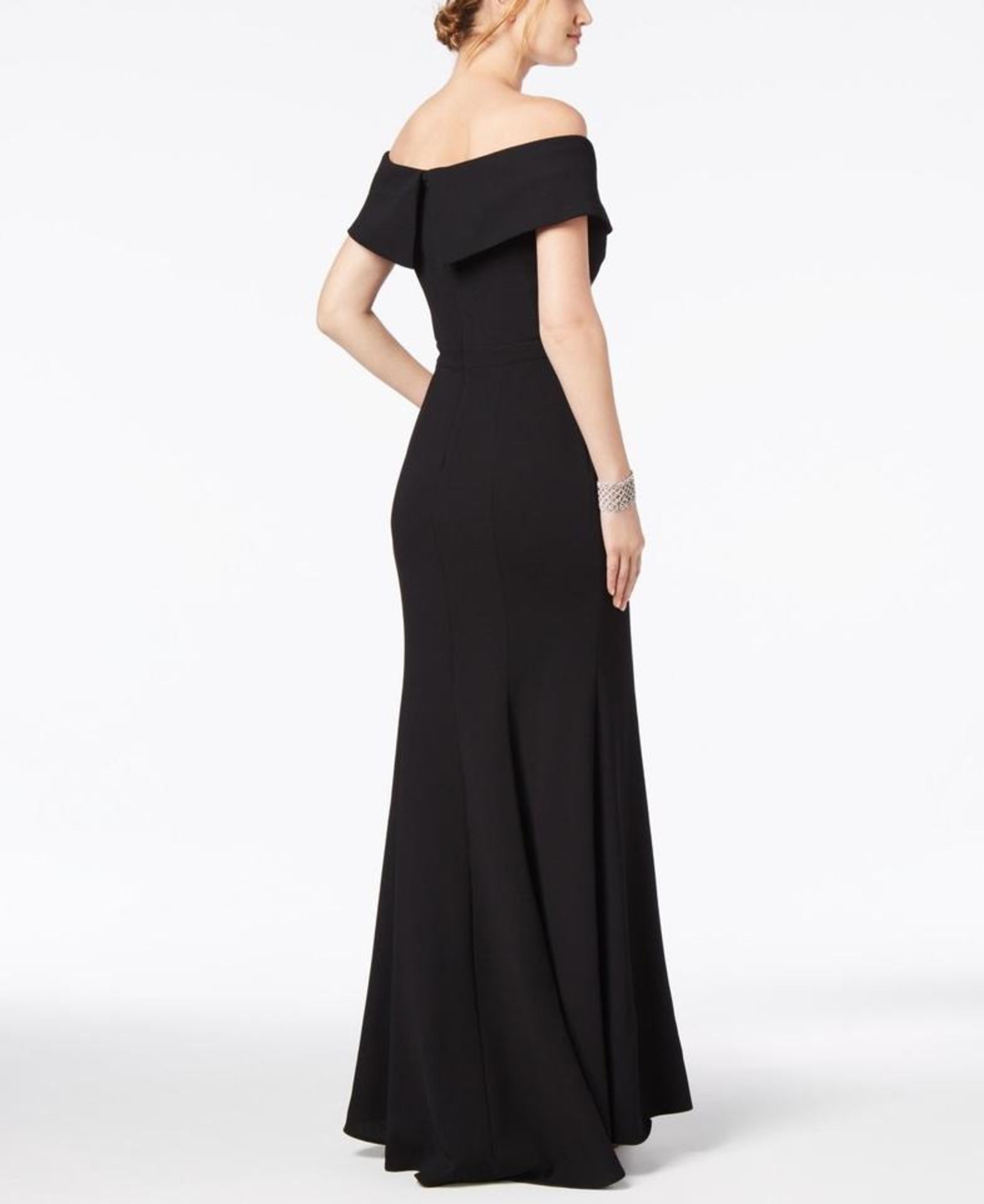 Xscape Petite Off-The-Shoulder Crepe Gown UK 10 Colour Black RRP £240 - Image 2 of 2