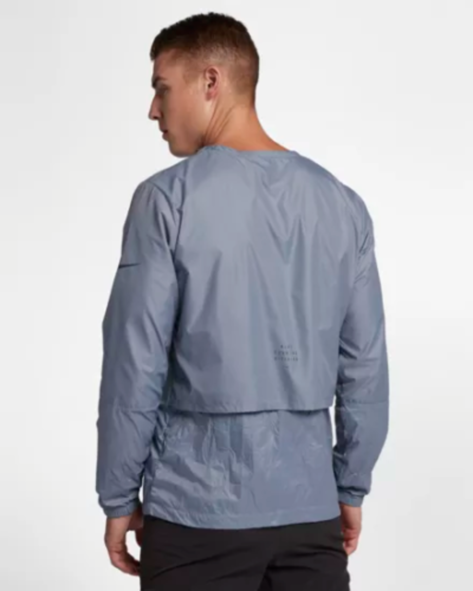 Nike Running Run Division Crinkle Effect Crew Jacket In Grey Size - L 928497- 445 RRP £70 - Image 2 of 2