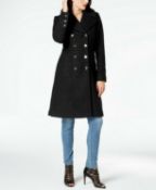 Genuine Guess Double-Breasted Military Peacoat Size 8 Colour Black RRP £164