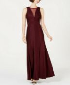 Nightway Petite Metallic Ribbed-Knit Gown UK 14P Colour Wine RRP £124