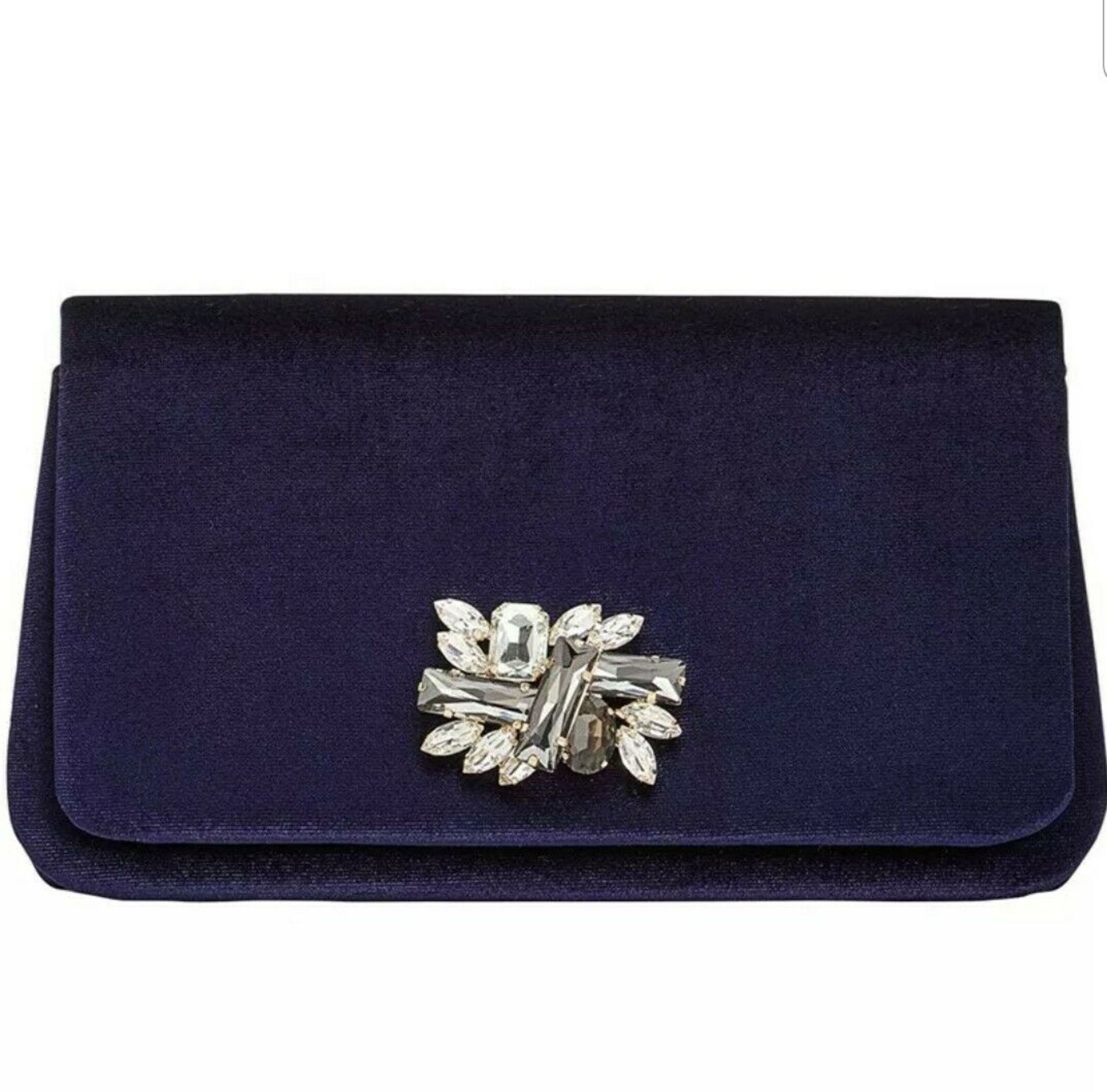 Inc International Concepts Mishel Velvet Brooch Clutch Navy RRP £64