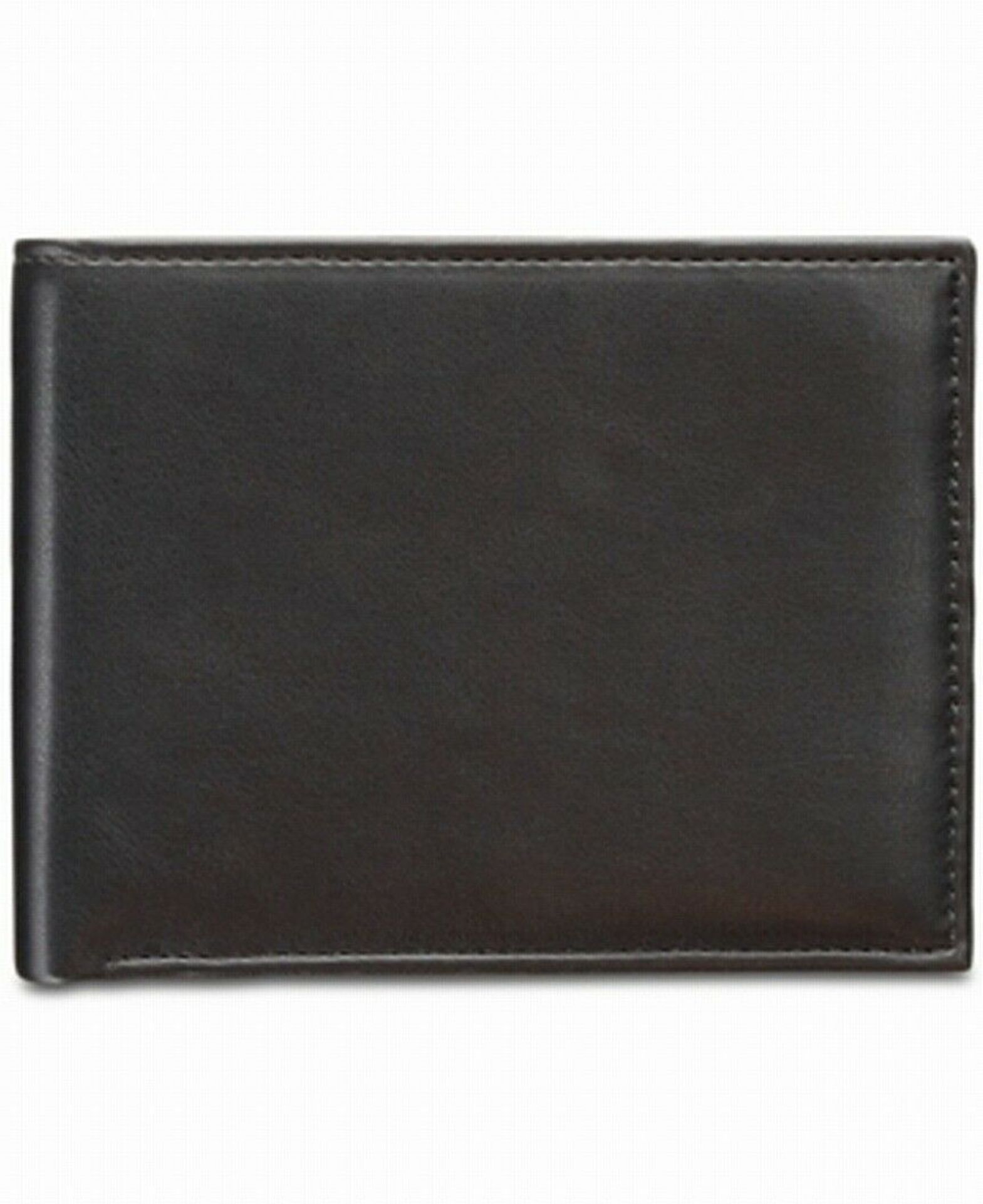 Perry Ellis Men's Wallet Black Manhattan Smooth Leather Bifold Passcase RRP £35