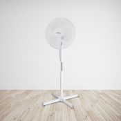 (4O) 5x Arlec 16” 3 Blade White Pedestal Fan With Oscillation RRP £20 Each. (All Units As New, But