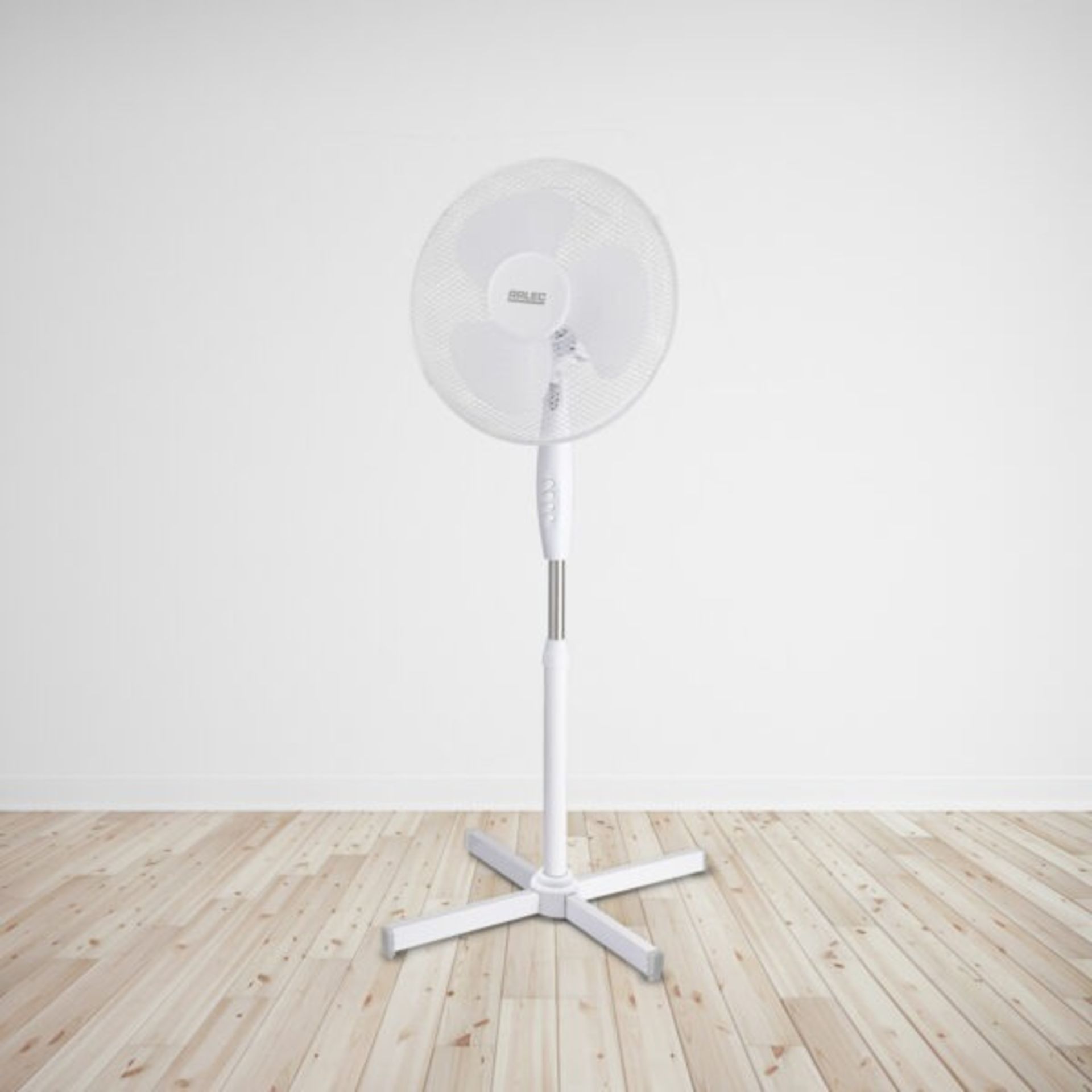 (4O) 5x Arlec 16” 3 Blade White Pedestal Fan With Oscillation RRP £20 Each. (All Units As New, But