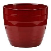 (8F) 8x Scheurich Plant Pot Items – All New. 5x Dark Red Pot 19cm RRP £10.95 Each. 1x Blue Allure