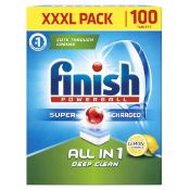 (8A) 6x Finish Powerball All In 1 Deep Clean Lemon Sparkle Dishwasher Tablets. 100 Tabs Per Pack. (