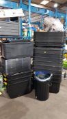 A Quantity Of Storage Units To Include Heavy Duty Black Wheeled & 2 Handle Flexi.