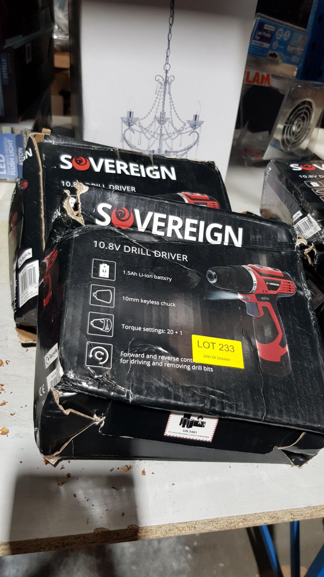 (7P) 3x Sovereign 10.8V Drill Driver RRP £30 Each. (Contents As New, Damaged Box) - Image 2 of 2