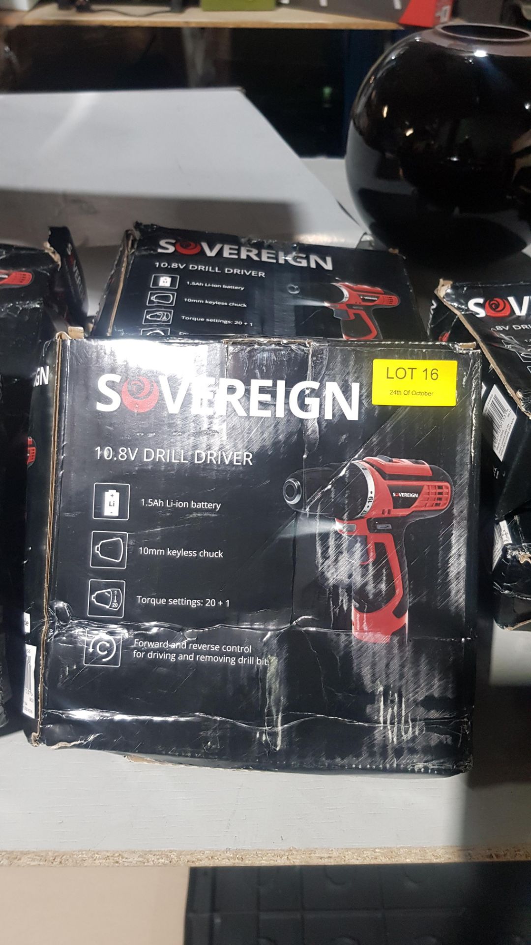 (7O) 3x Sovereign 10.8V Drill Driver RRP £30 Each. (Contents As New, Damaged Box) - Image 2 of 2