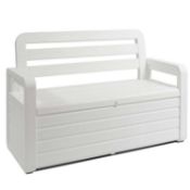 (4L) 2x Toomax Forever Spring Storage Benches. 1x Black (Built, No Box). 1x White (Boxed With Open