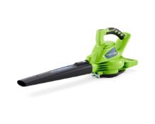 (R16) 1x Greenworks 40V Blower / Vacuum RRP £140. Lot Appears Clean, As New With Battery & Charger.