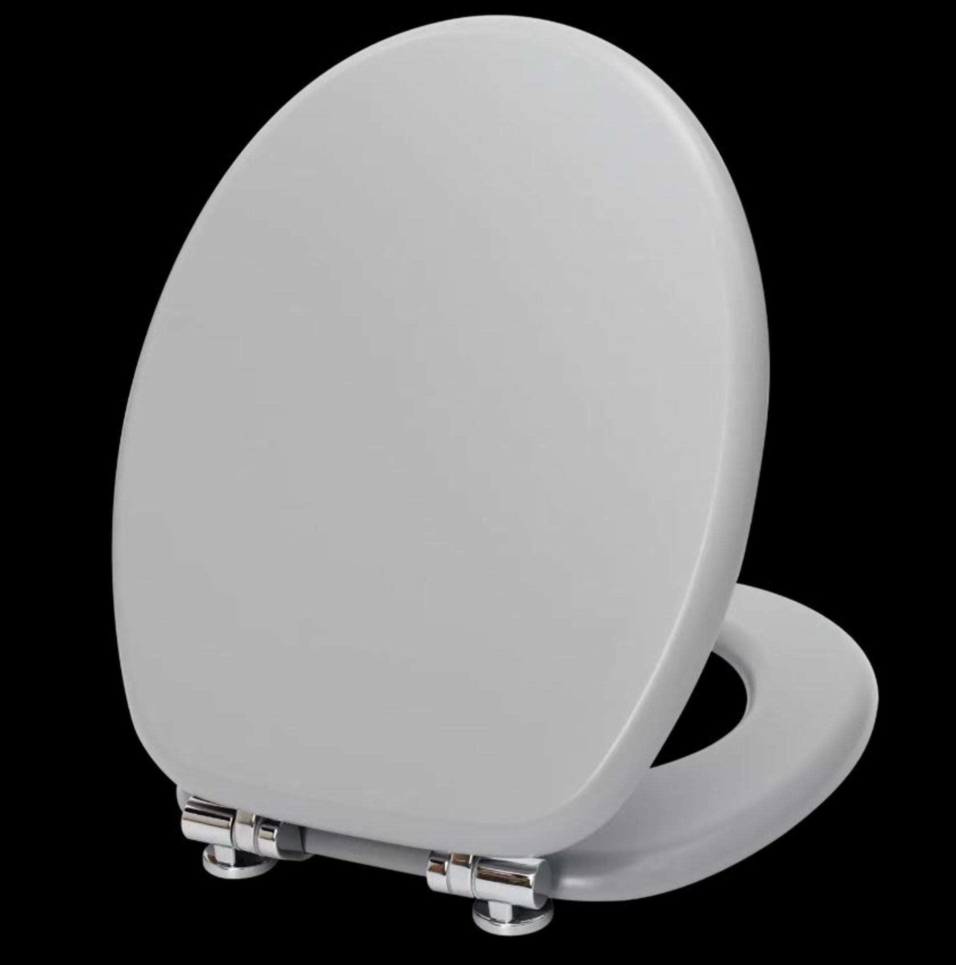 (13B) 4x Grey Wooden Soft Close Toilet Seat RRP £24 Each. (New Items, Damaged Packaging).