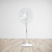 (4P) 3x Arlec 50cm 3 Blade Pedestal Fan White With Oscillation. (All Units As New, But With Box Dam