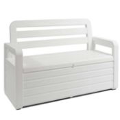 (P6) 1x Toomax Forever Spring Storage Bench White. (Unit Open 1x End – Contents Appear Complete, Bu