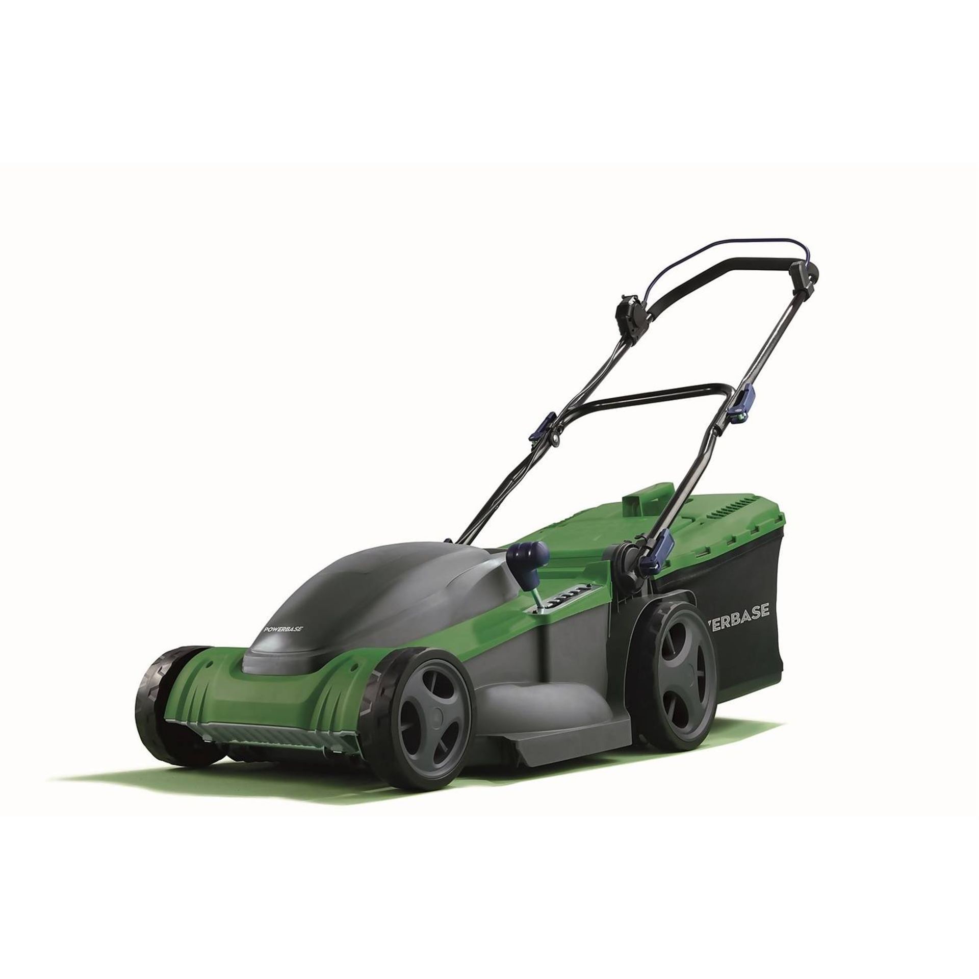 (P2) 2x Powerbase Items. 1x 41cm 1800W Electric Rotary Lawn Mower. 1x 37cm 1600W Electric Rotary L