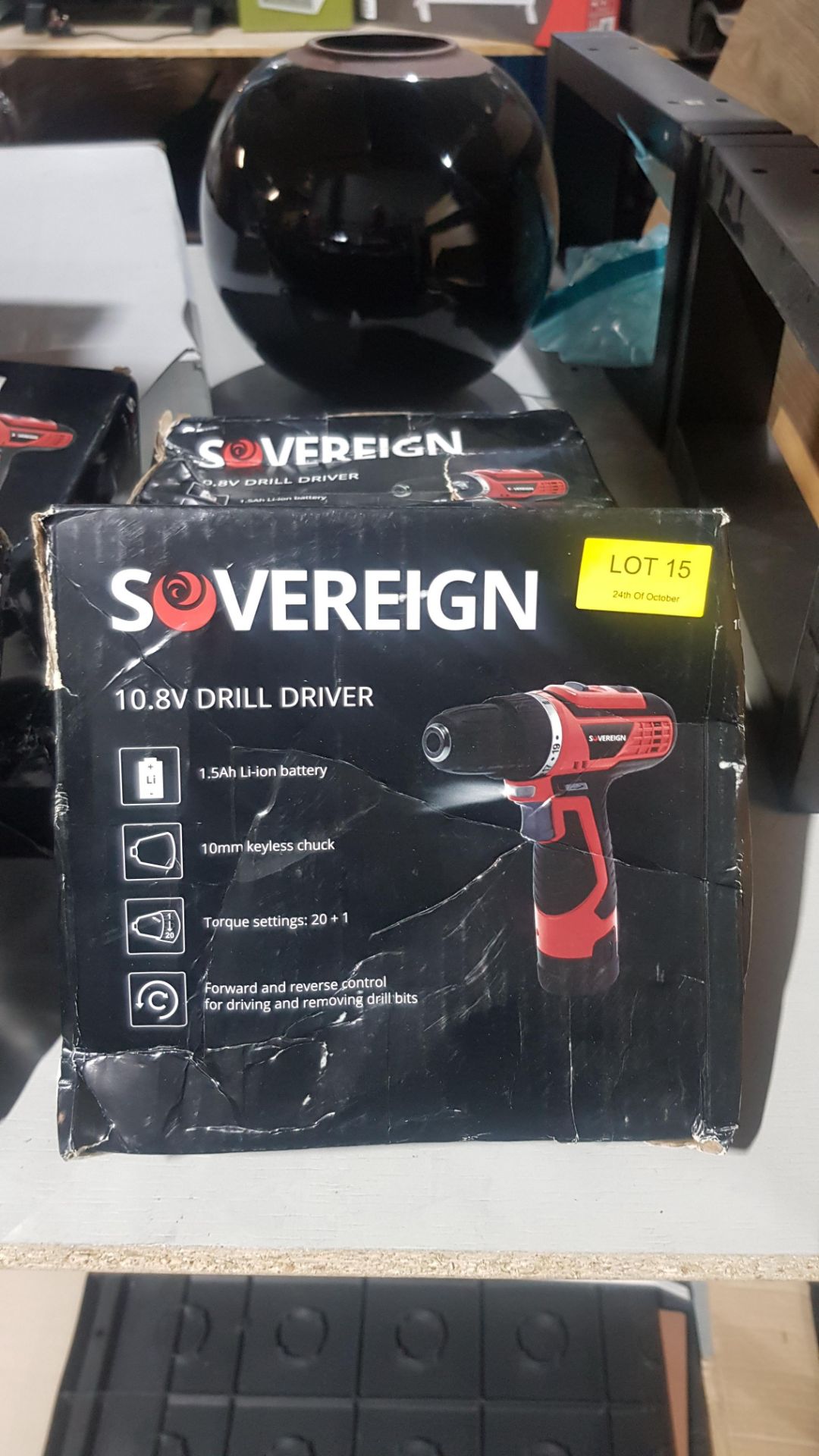 (7O) 3x Sovereign 10.8V Drill Driver RRP £30 Each. (Contents As New, Damaged Box) - Image 2 of 2