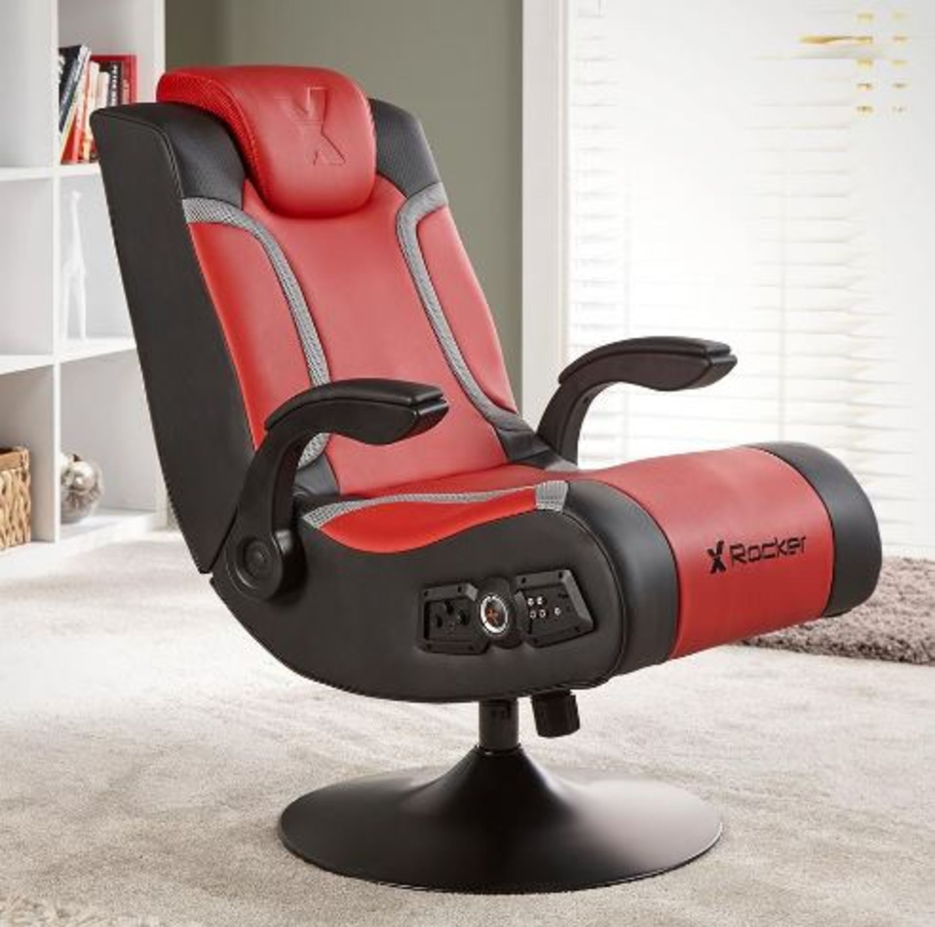 (P3) X-Rocker Vision 2.1 Pedestal Gaming Chair RRP £169. Unit Appears Complete – All Contents In Or