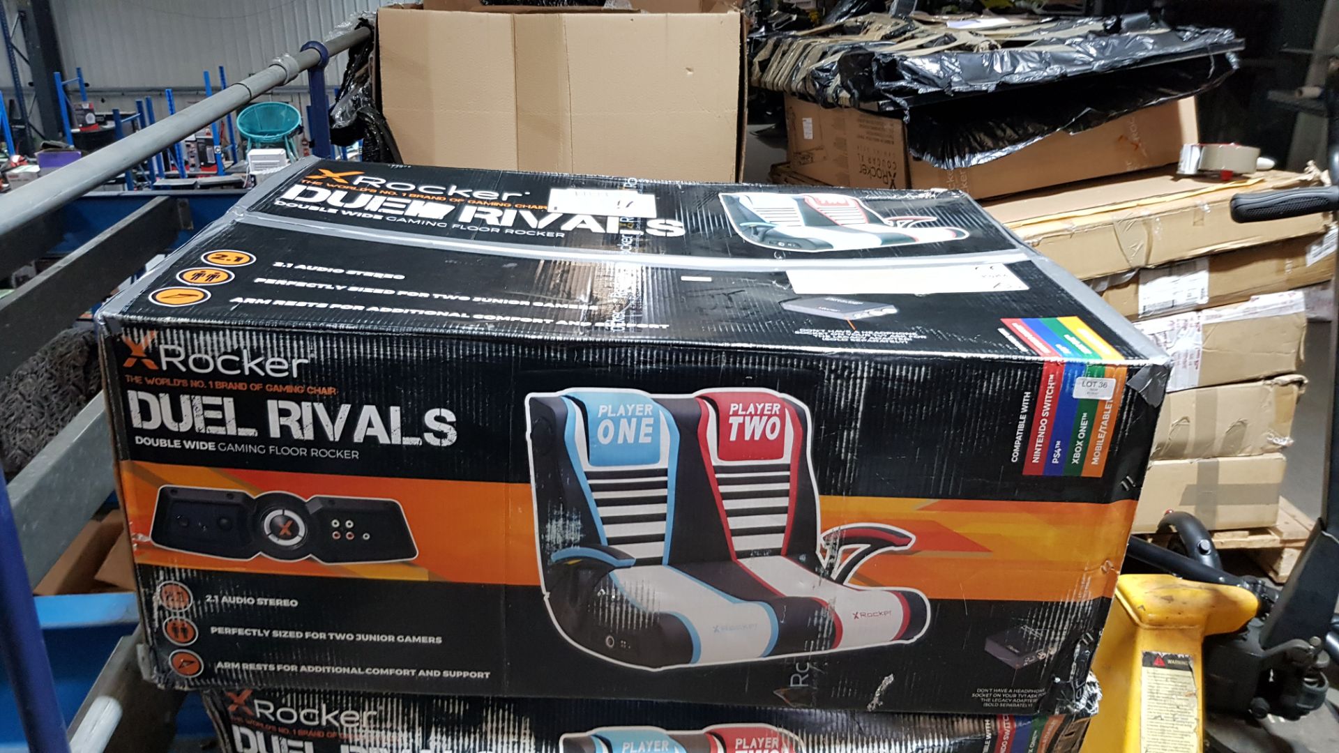 (P5) 1x X-Rocker Duel Rivals Double Wide Gaming Floor Rocker RRP £199. Contents Appear As New, In O - Image 2 of 6