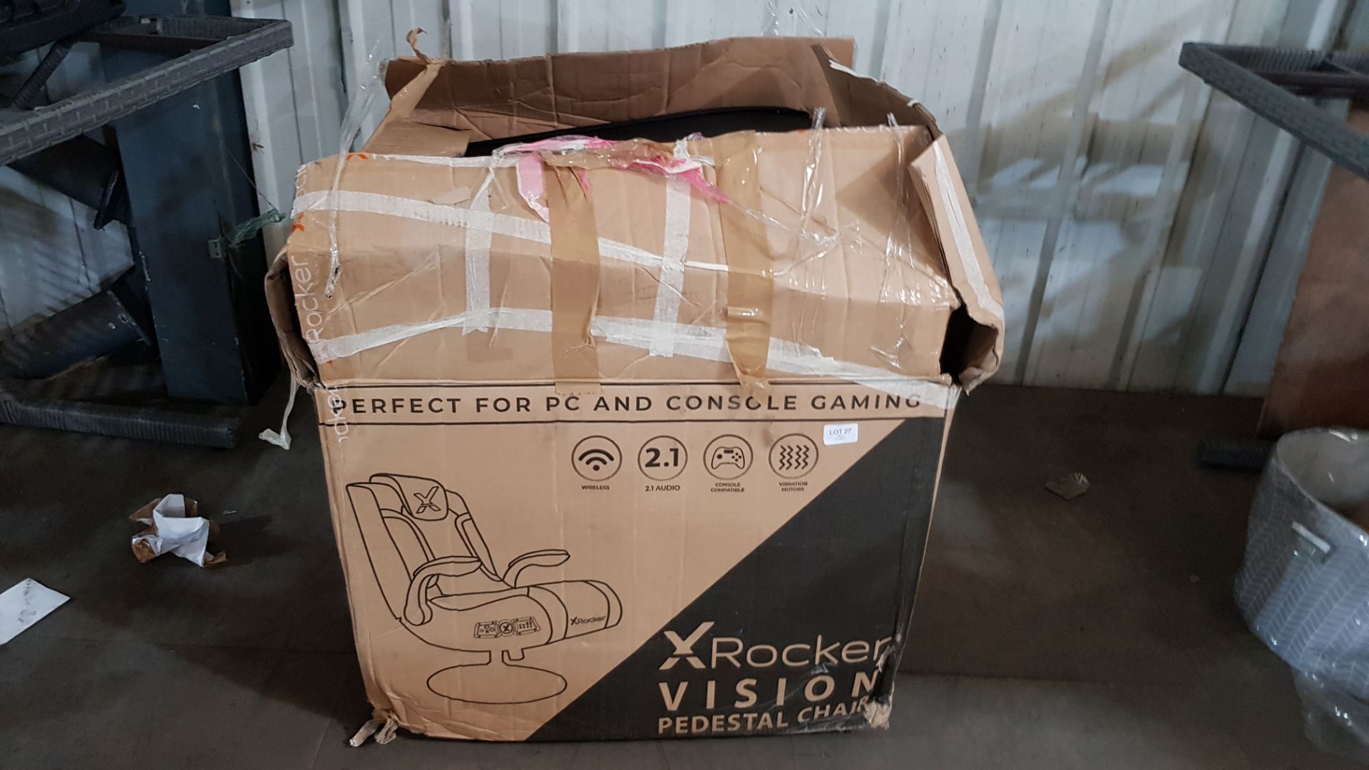 (P4) X-Rocker Vision 2.1 Pedestal Gaming Chair RRP £169. Pedestal Already Assembled – Some Fixing - Image 2 of 4