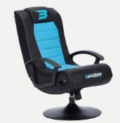 1x Brazen Fusion 2.1 Bluetooth Surround Sound Gaming Chair RRP £139. Lot Comes With Unattached Ped