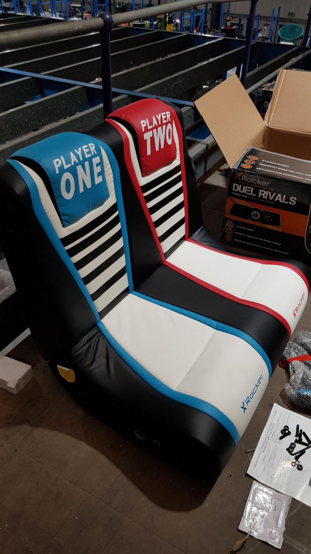 (P5) 1x X-Rocker Duel Rivals Double Wide Gaming Floor Rocker RRP £199. Contents Appear As New, In O - Image 5 of 6