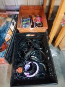 (15B) Large Qty Of Mixed Wireless and Wired Headsets and DVD music Titles