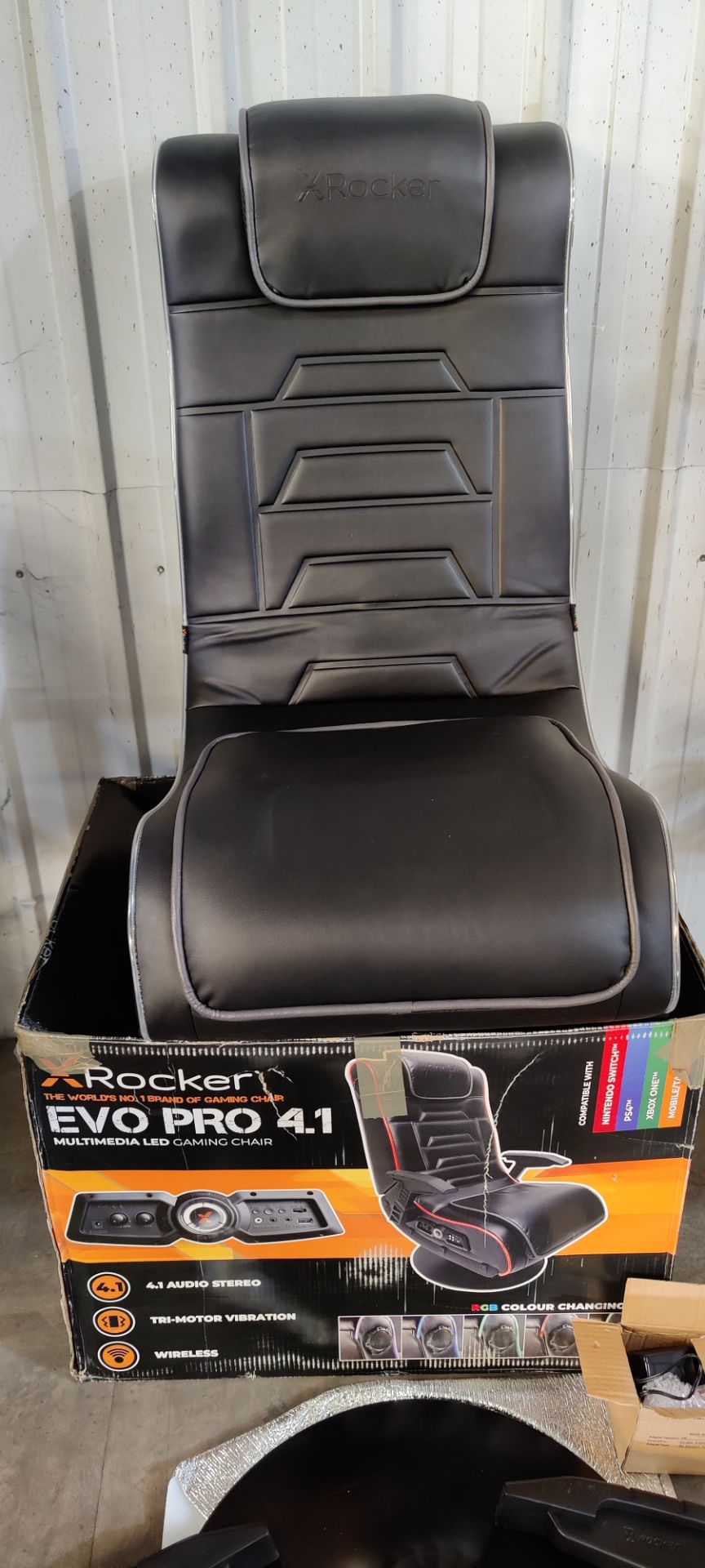 (P1) 1x X-Rocker Evo Pro 4.1 Multimedia LED Gaming Chair RRP £299. Unit Appears Complete. Item May - Image 4 of 5