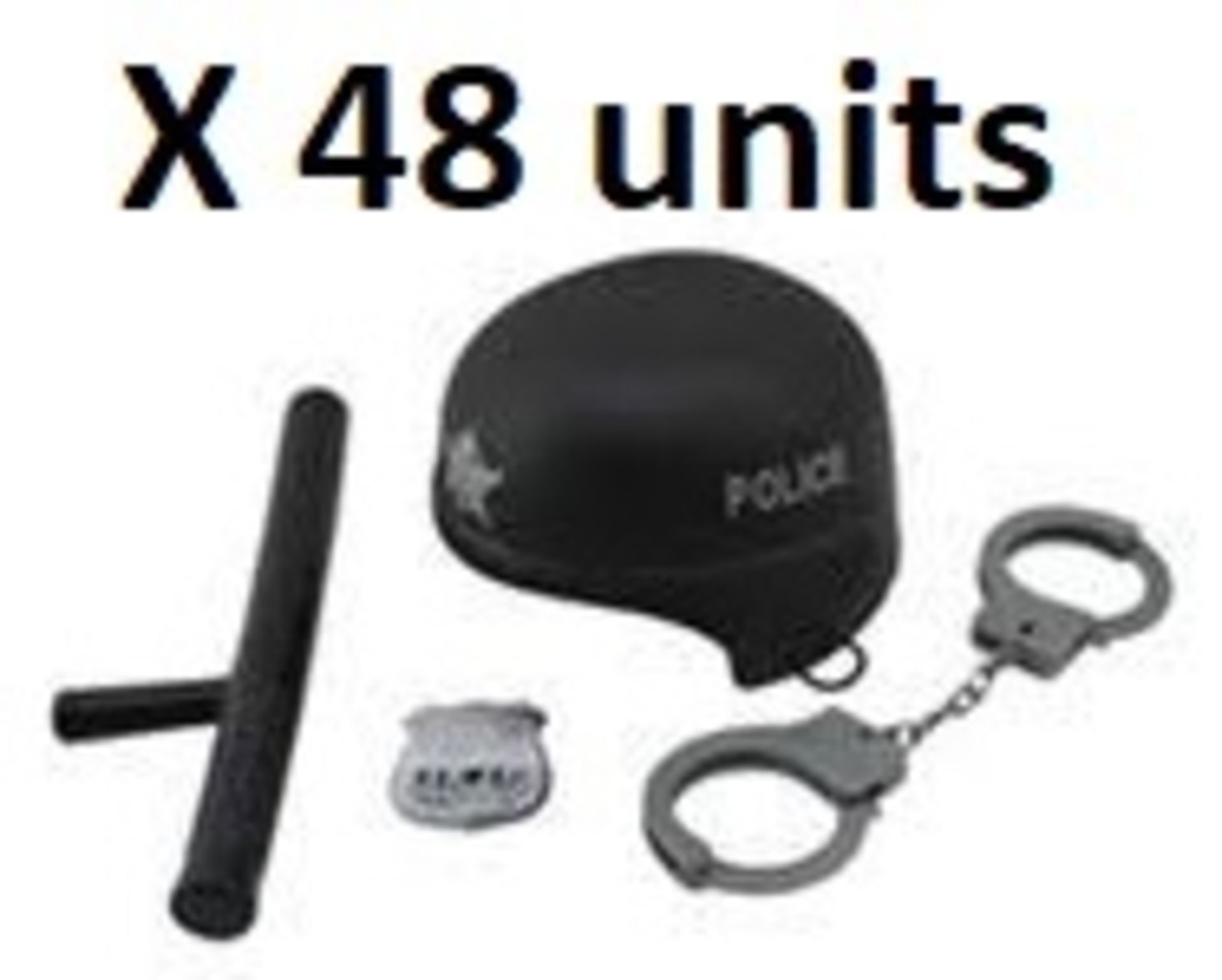 (14F) Approx. 48 New Children's Police Sets To Include Hat, badge And Handcuffs