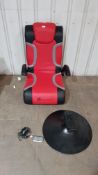 1x X-Rocker Vision 2.1 Wireless Pedestal Gaming Chair RRP £199. Main Body, Attached Arms, Pedestal