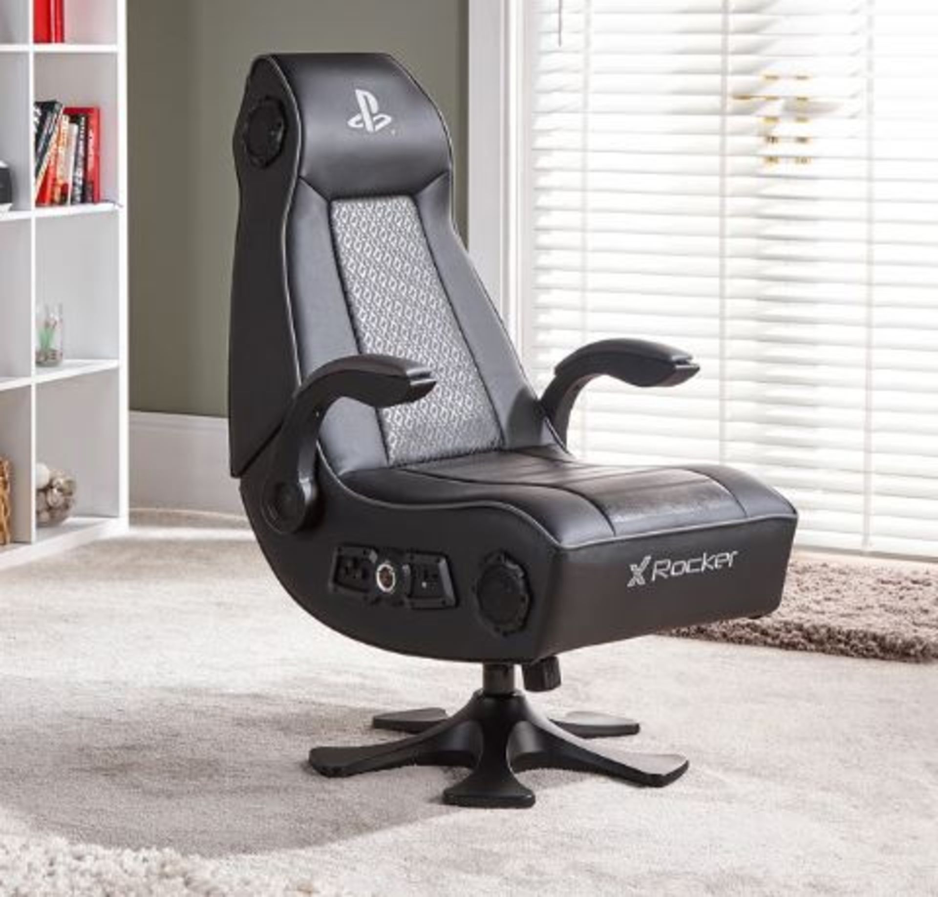 (P2) X-Rocker PlayStation Infinit+ Plus 4.1 Multimedia Gaming Chair RRP £270. Chair And Arms only,