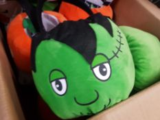 (R14G) 3 Boxes Of New Halloween general Merchandise To Include Little Horrors Fabric Treat Buckets.