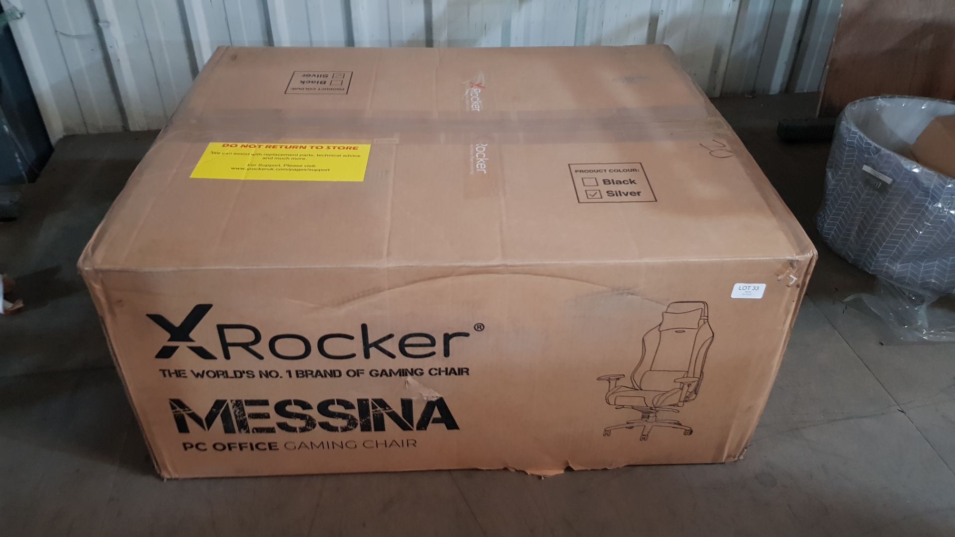 (P4) 1x X-Rocker Messina Office Chair Silver RRP £229.99. Contents Appear Complete, As New In Orig - Image 2 of 10