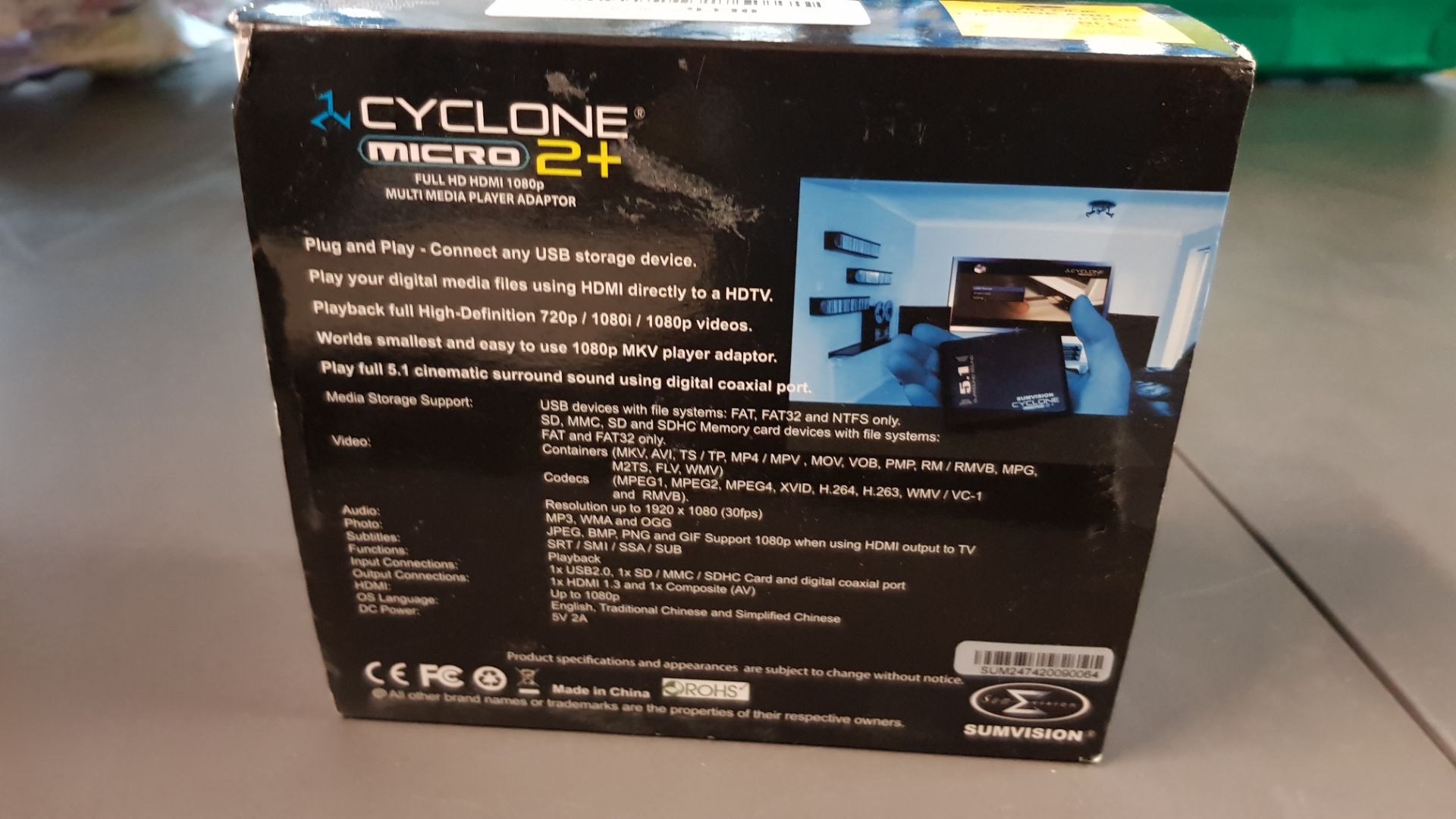 Cyclone Micro 2+ Full HD HDMI 1080p Multi Media Player Adaptor - Image 3 of 5