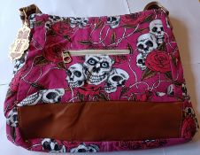 2 x HT Fashion London Ladies 4-Colour Skull Crossbody Shoulder Bag (PLUM)