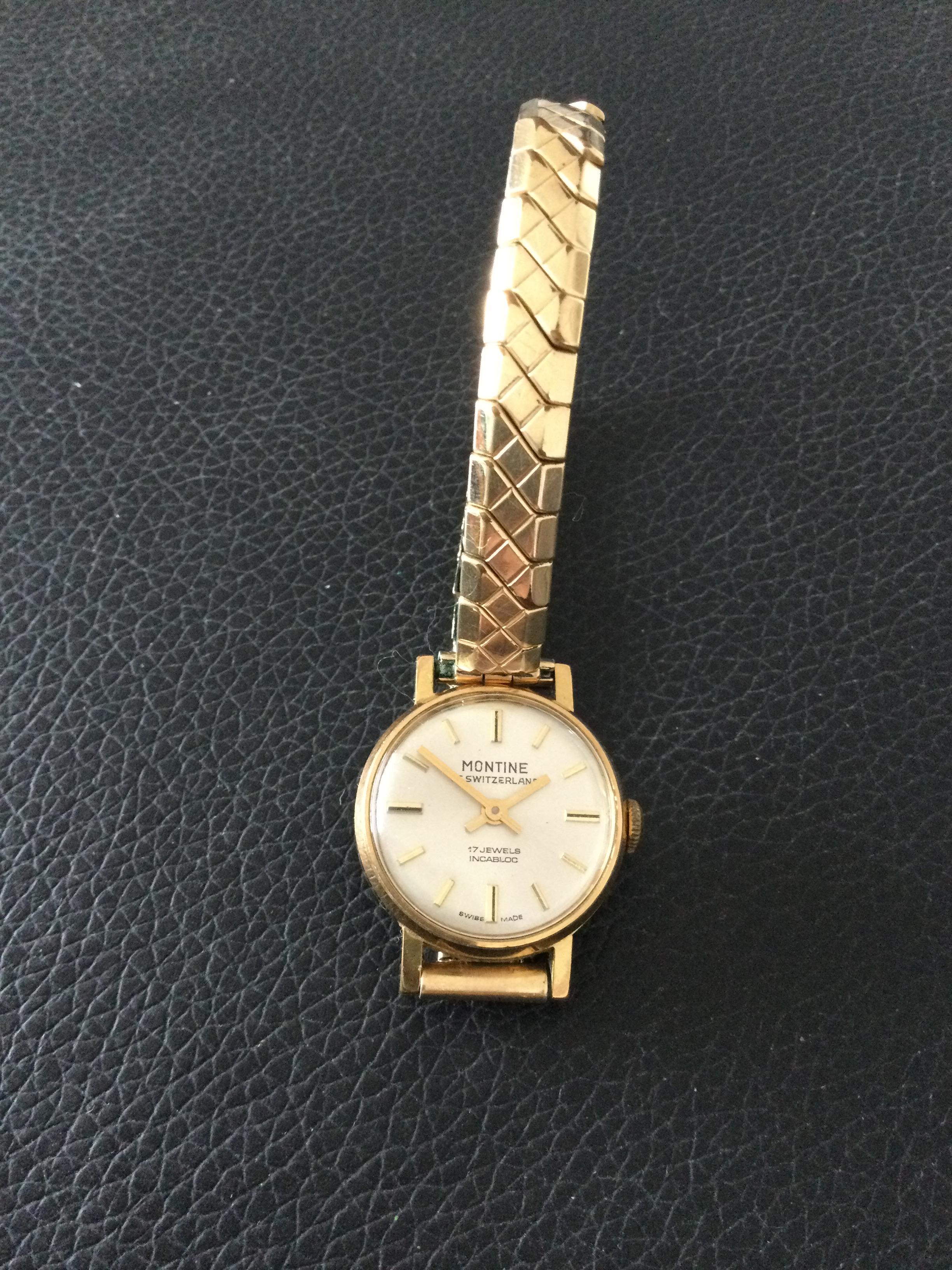 Montine Gold Plated Swiss Ladies Wristwatch (GS24) A Beautiful Manual Wind Swiss version of a