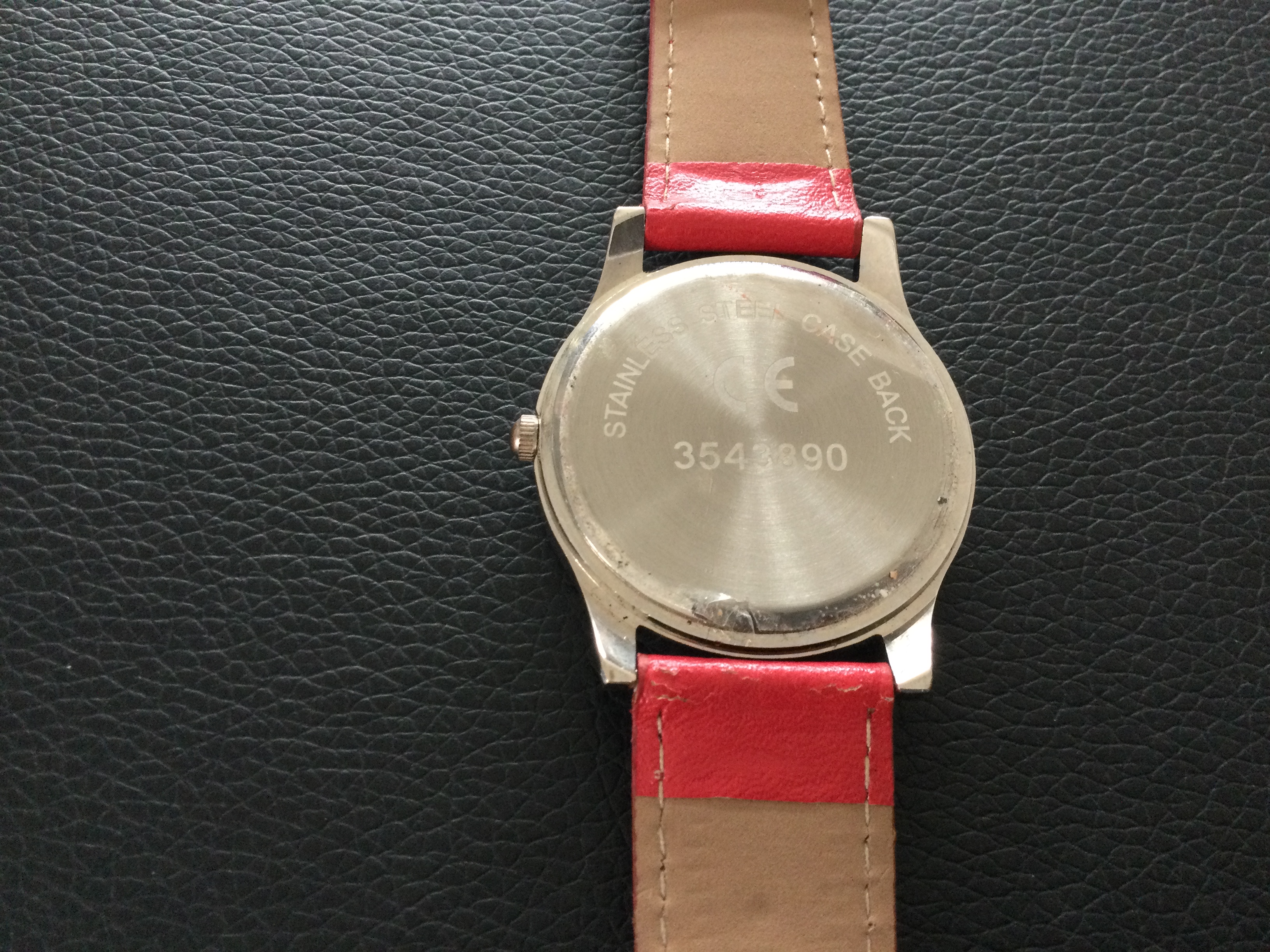 Decorative Ladies Quartz Wristwatch with Diamantes & Red Leather Strap (GS 136) A very - Image 5 of 5