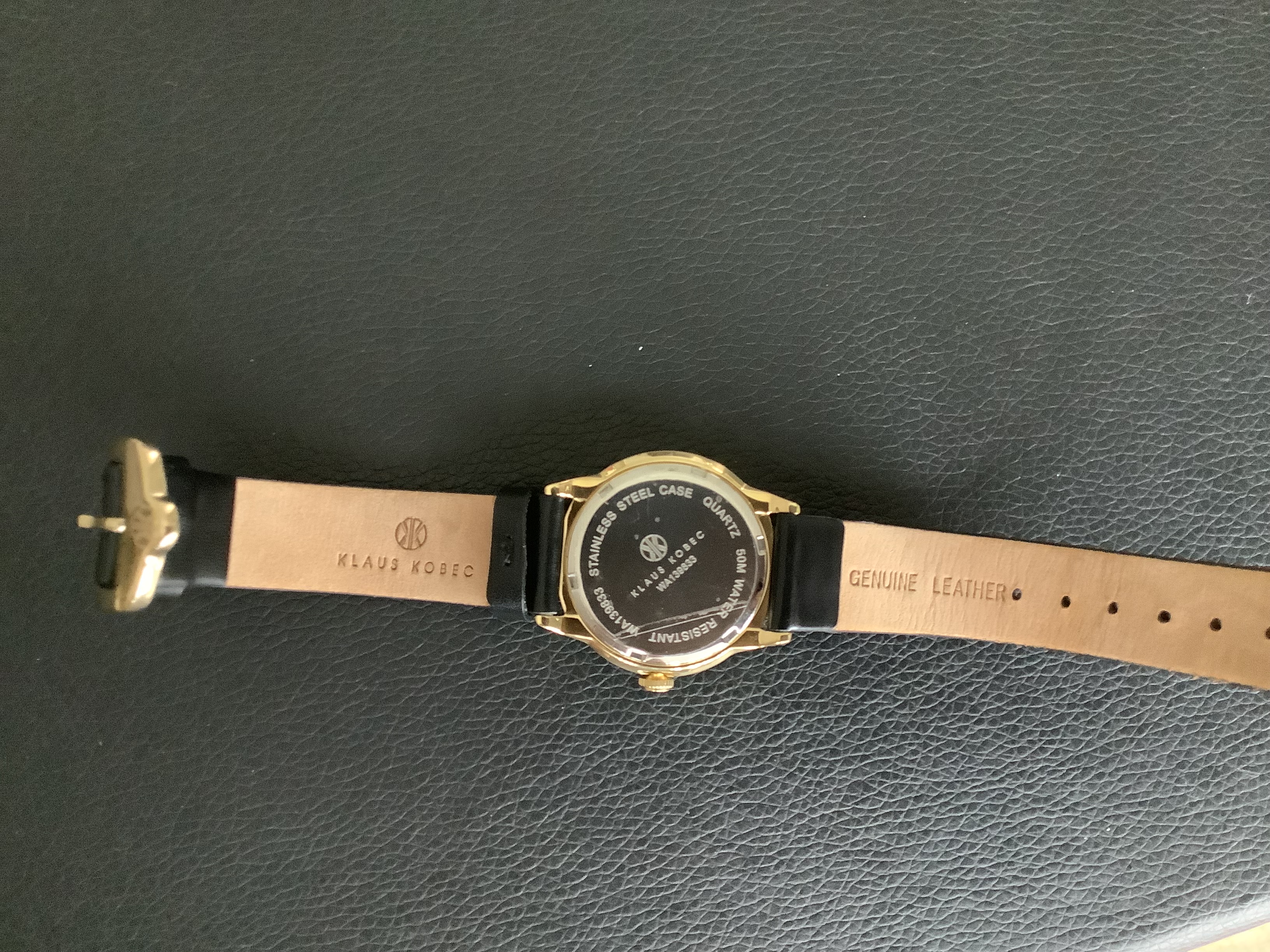 Stunning as new Klaus Kobec Gold Plated Unisex Wristwatch with Diamond & Leather Strap (GS 171) - Image 2 of 12