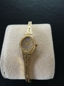 Beautiful Gold Plated Accurist Wristwatch with Bark effect Bracelet & Diamond (GS 124) A