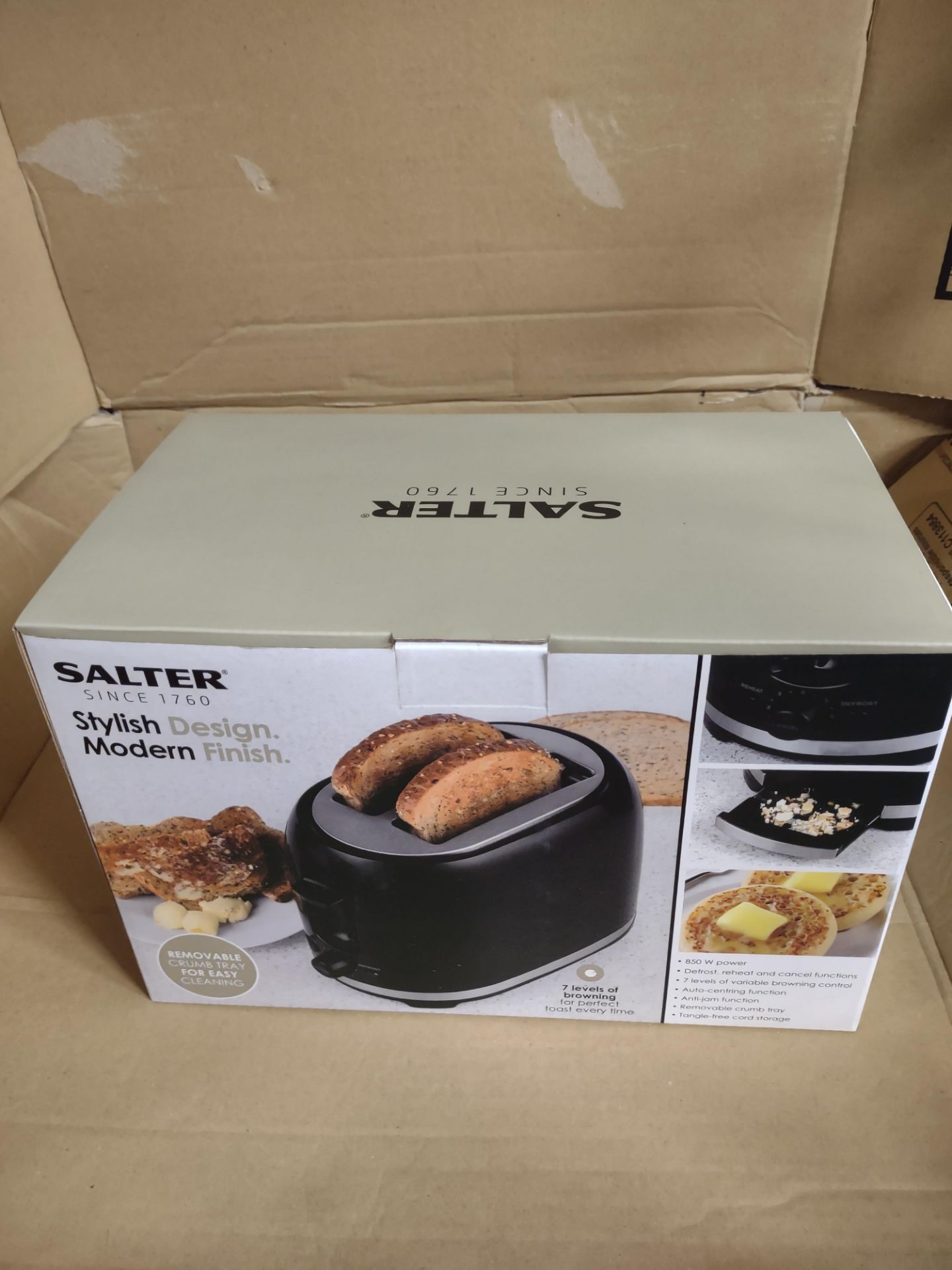 Salter Deco 2 slice toaster RRP £20 Grade A.