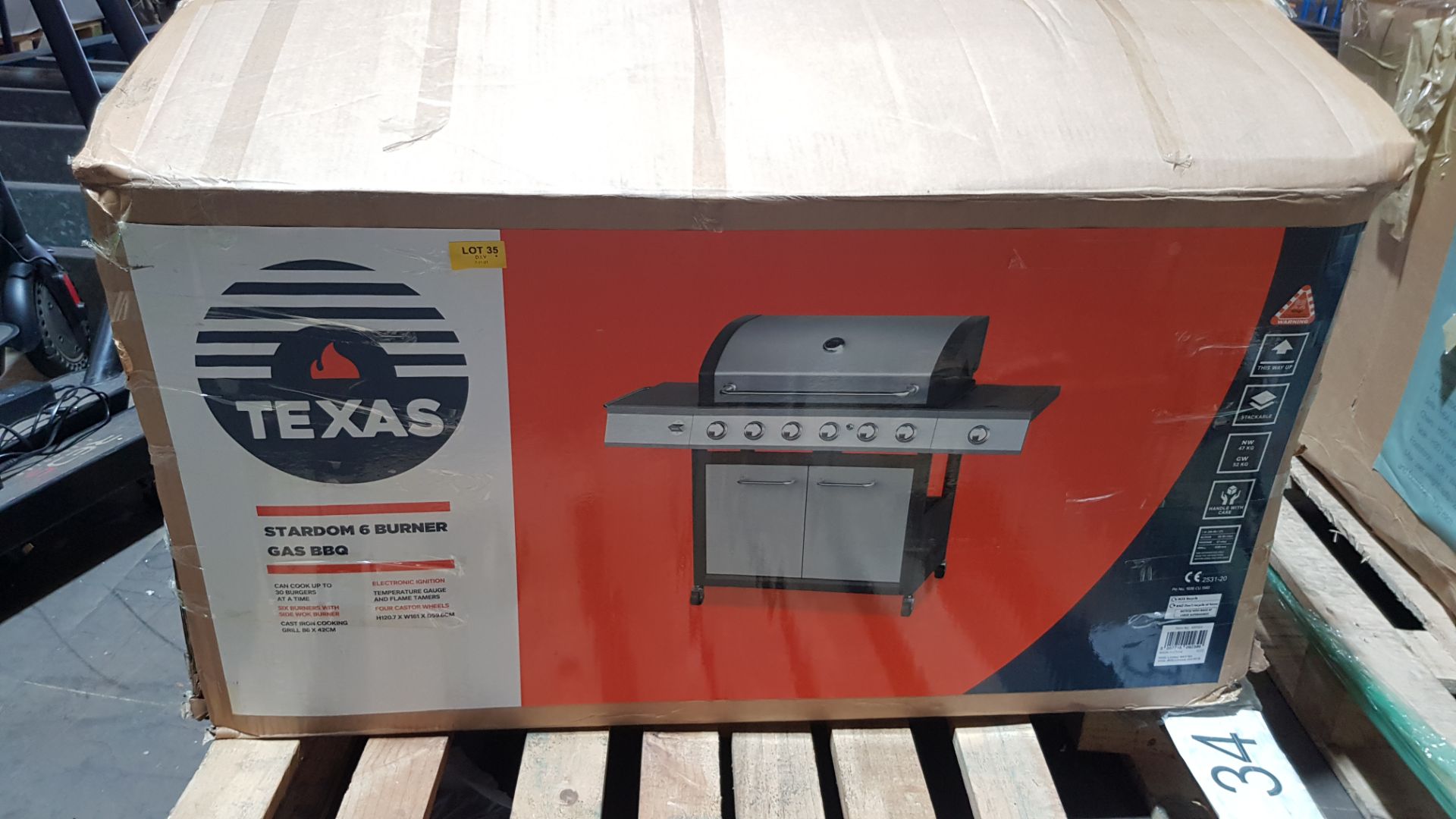 (Mz) 1x Texas Stardom 6 Burner Gas BBQ RRP £350. Contents Appear Clean, Unused. - Image 2 of 5