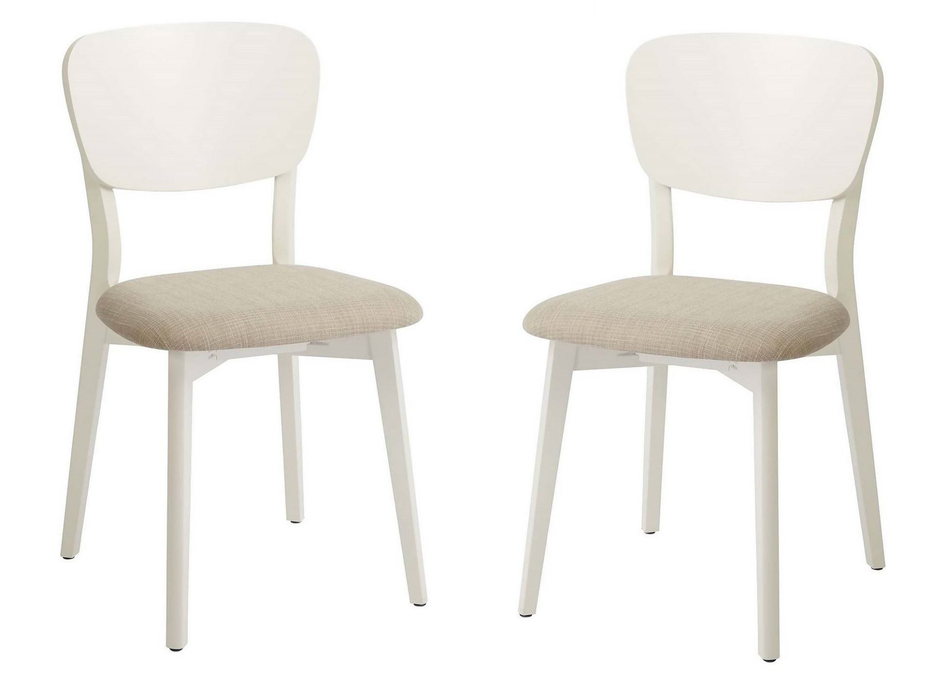 (P2) 2x Nordic Kira Panel Back Dining Chairs RRP £125. Upholstered Seat, European Solid Beach. (H85