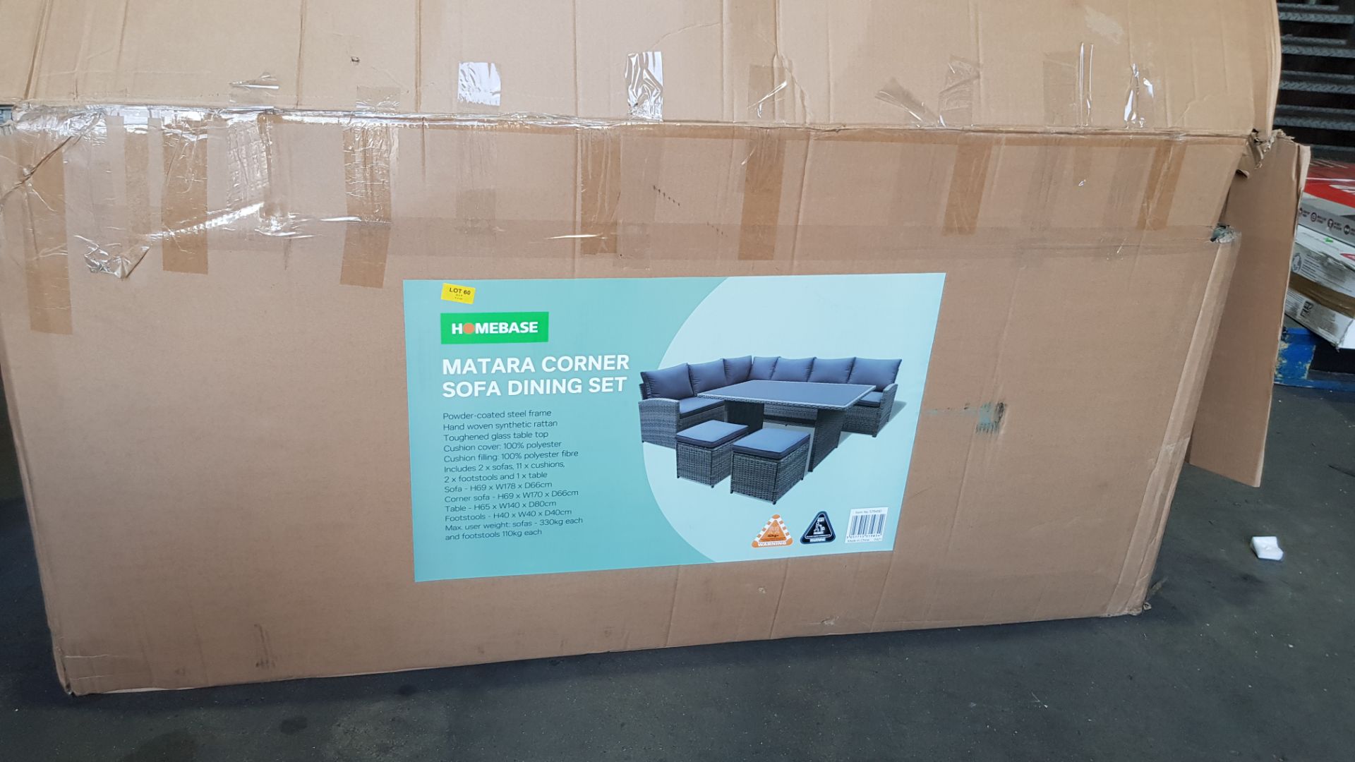 (P9) 1x Matara Corner Sofa Dining Set RRP £700. Contents Appear As New, In Original Packaging But - Image 2 of 6